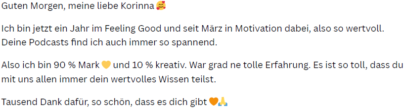 Zuschrift zum Podcast, unbearbeitet