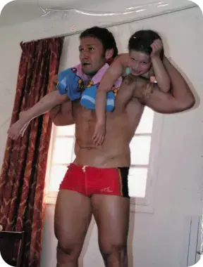 Mark mit Kindern als Gewichte